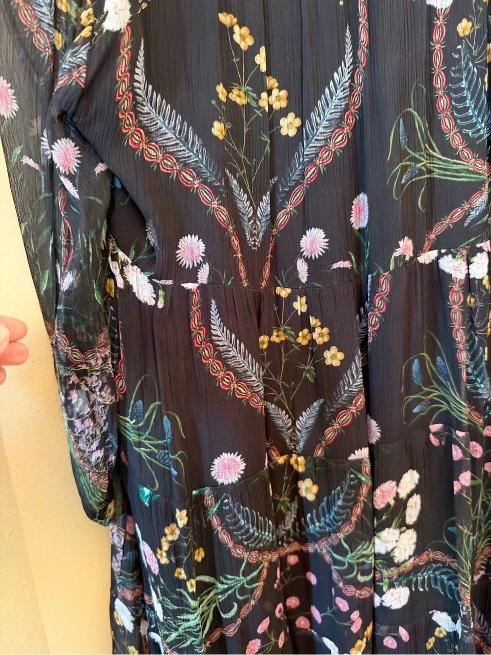 ba&sh Floral Mini Dress in Black Like New
